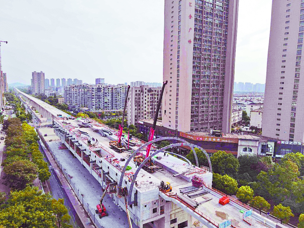 宁马城际铁路（马鞍山段） 车站钢结构施工